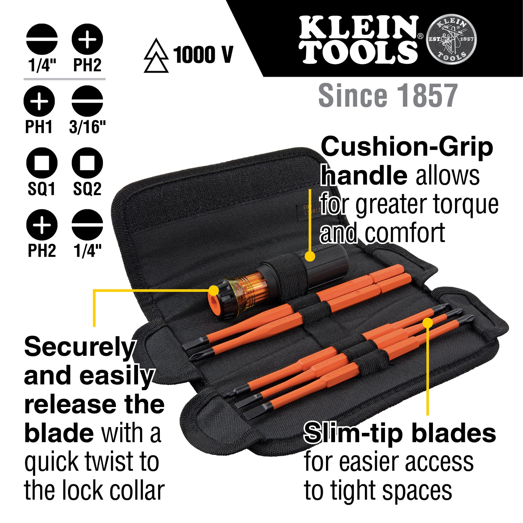 Klein Tools 94155 American Legacy Lineman Pliers and Klein-Kurve Wire Stripper / Cutter