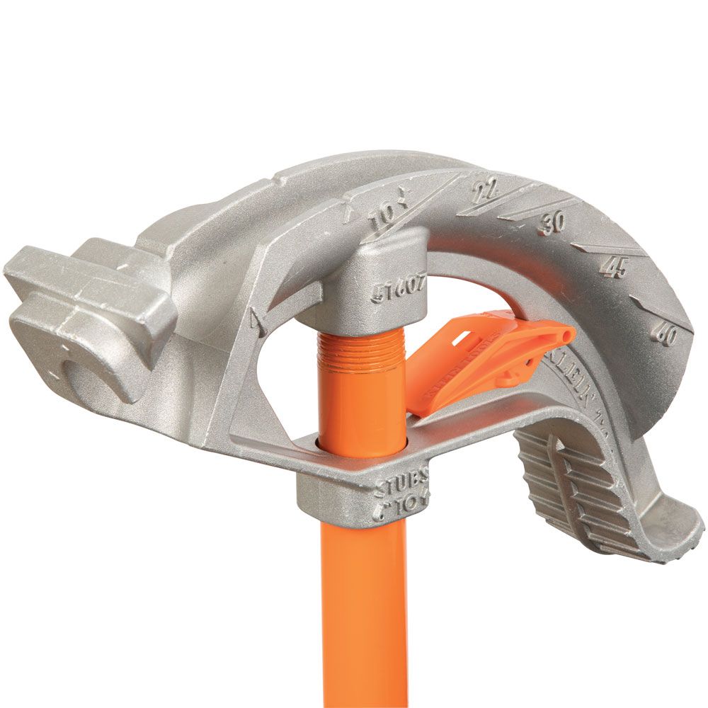Klein Tools 51607 Aluminum Conduit Bender 3/4-Inch EMT, Wide Foot Pedal, Benchmark Symbols and  Angle Setter Technology