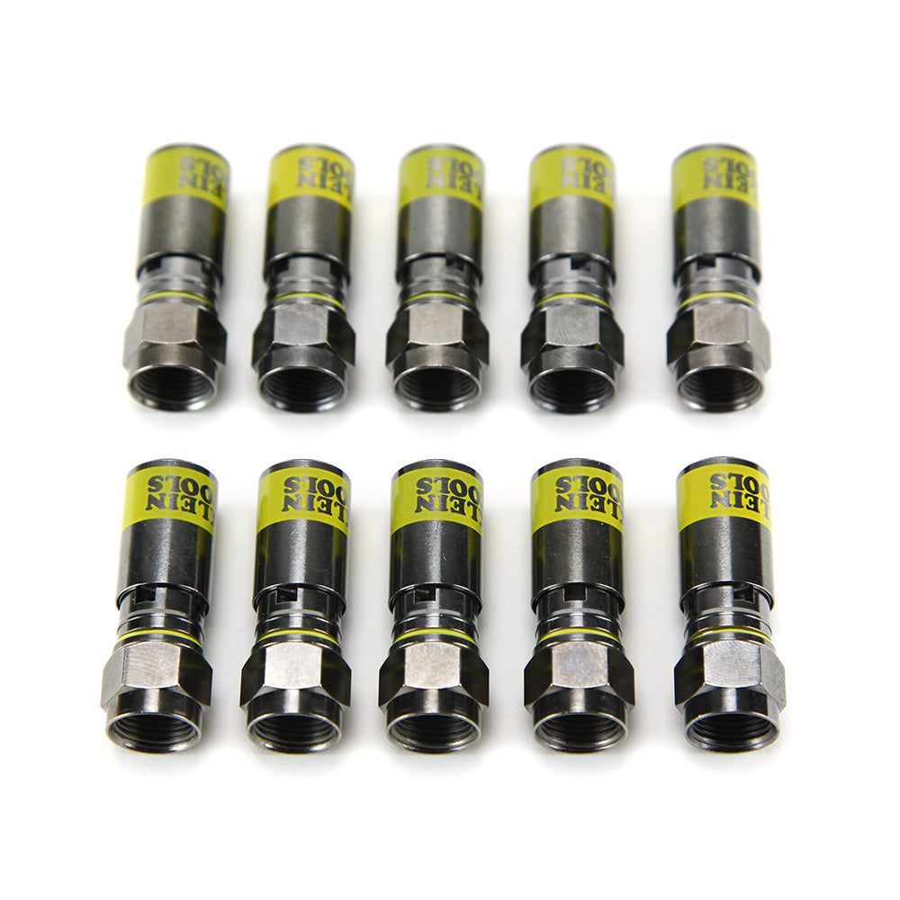 Klein Tools VDV812-606 Universal F Compression Connectors RG6/6Q, 10-Pack
