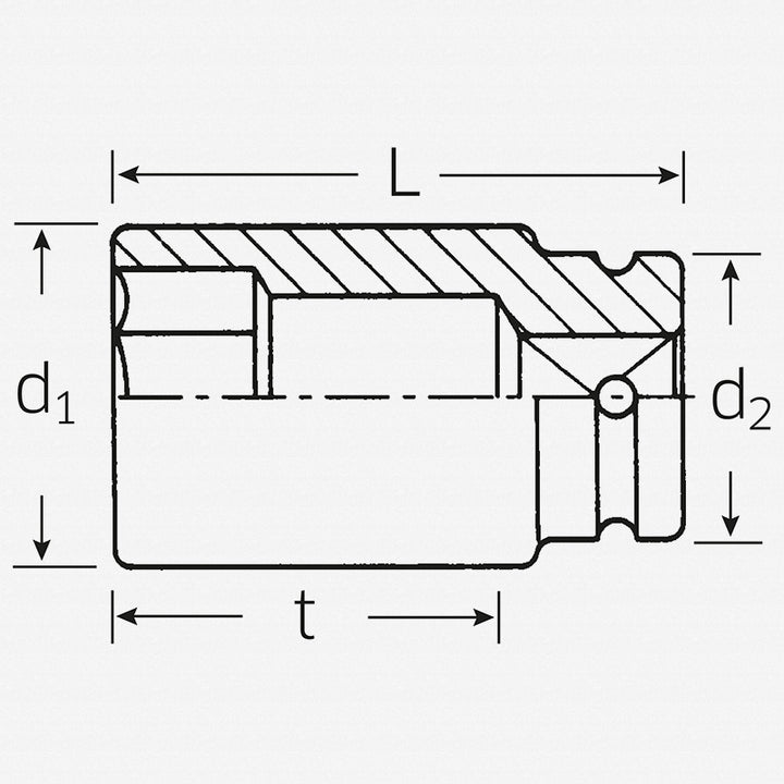 Stahlwille 26020030 30mm x 1" Deep Impact Hex Socket