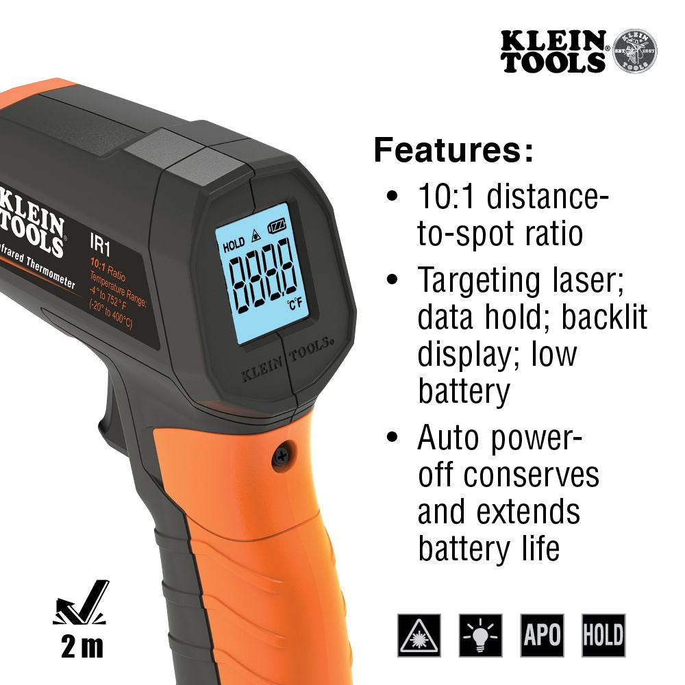 Klein Tools IR1 Infrared Digital Thermometer with Targeting Laser