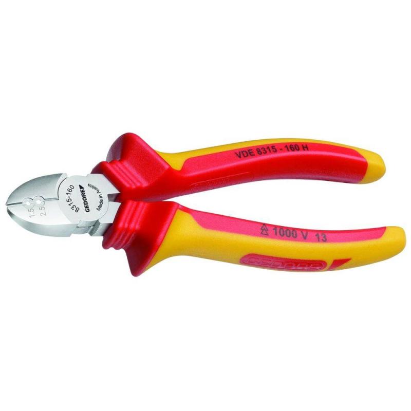 Gedore 1742582 VDE Electricians' side cutter with VDE insulating sleeves 160 mm