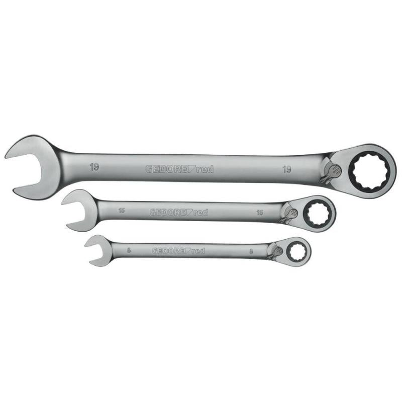 Gedore R07105012 Combination Ratchet Spanner Set 8-19 mm 12 Pcs