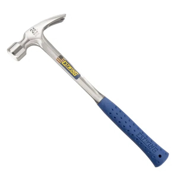 Estwing E3-22CR 22 Oz Hammer W/ Curved Claw , Shock Reduction Blue Vinyl Grip