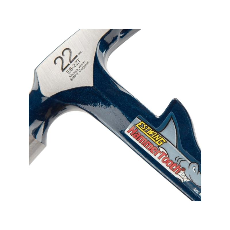 Estwing  ‎E6-22TM 22 Oz Solid Steel Hammertooth Hammer With Milled Face And Blue Grip