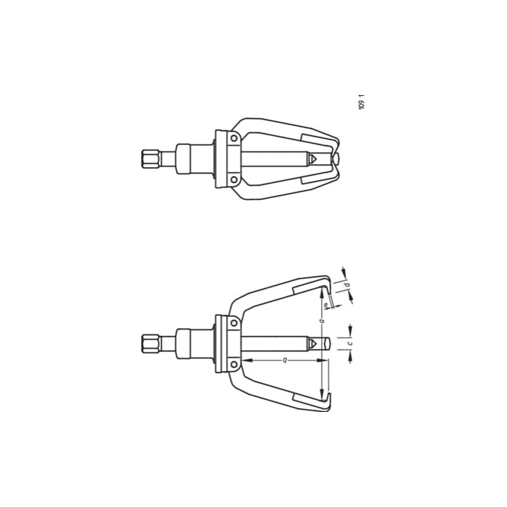 Gedore 1748173 Puller TWIST+PULL, 3-Arm Pattern, With Rotating Adjustment 30x130 mm