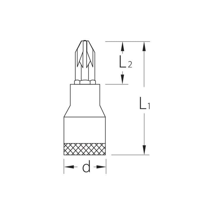 Gedore 1640976 Screwdriver Bit Socket 3/8 Inch PZ 2