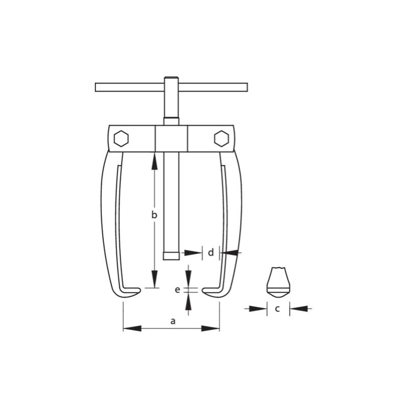 Gedore 1657089 Fan Puller, 2-Arm Pattern 70x70 mm