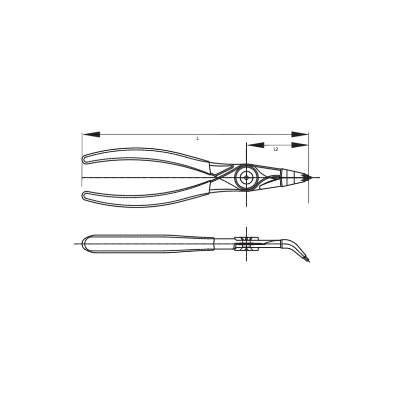 Gedore 2014998 Circlip Pliers For Internal Retaining Rings, Angled 45 Degrees