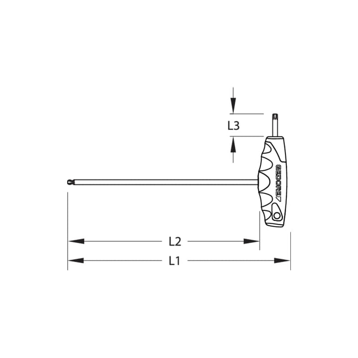 Gedore 2647540 Cranked socket key with 2C-T-handle TORX® T40