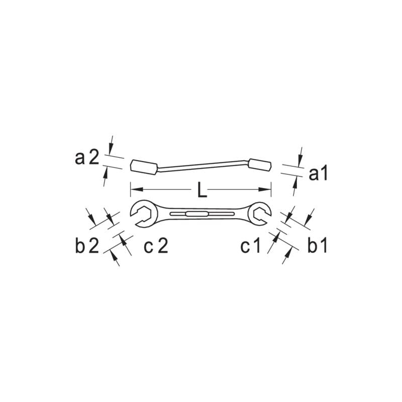 Gedore 6058830 Hex 400 Flare Nut Spanner Open UD 30×32 mm