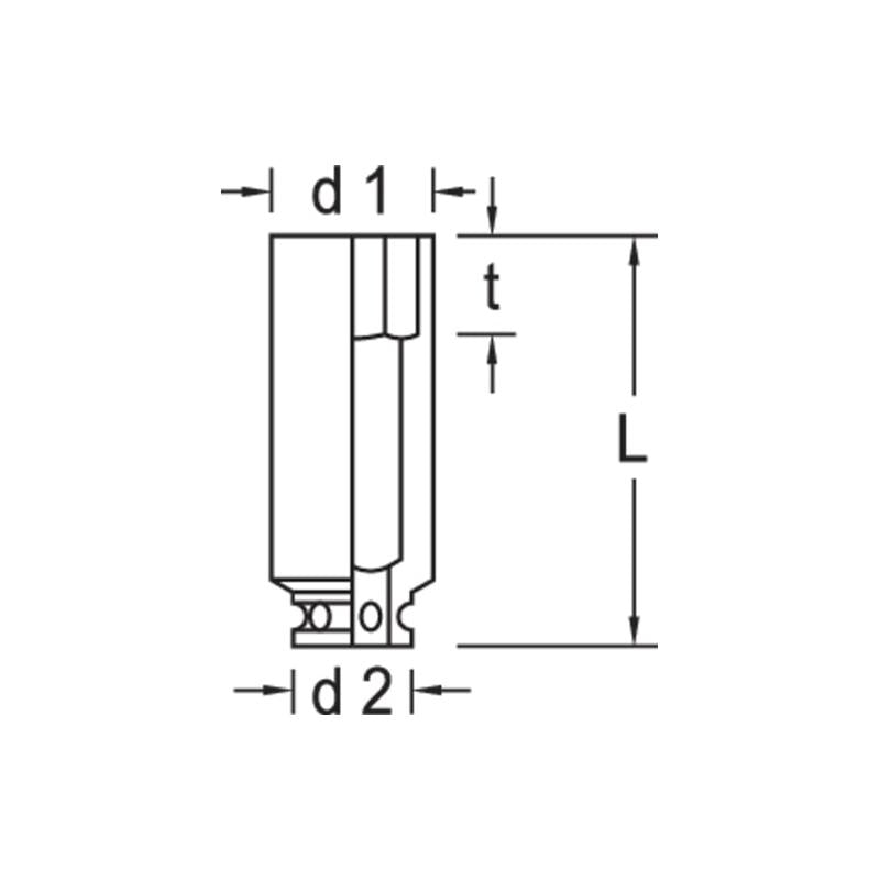 Gedore 6197790 Impact Socket 1/2", long 16 mm