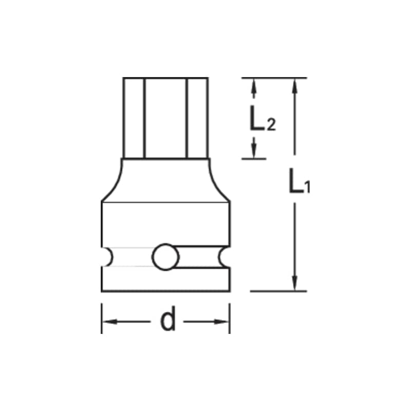 Gedore 6224000 Impact Screwdriver Bit Socket 1/2 Inch 6 mm