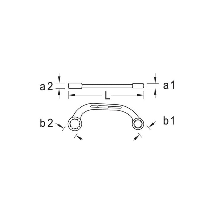 Gedore 6470470 Half-Moon Ring Spanner 15x17 mm