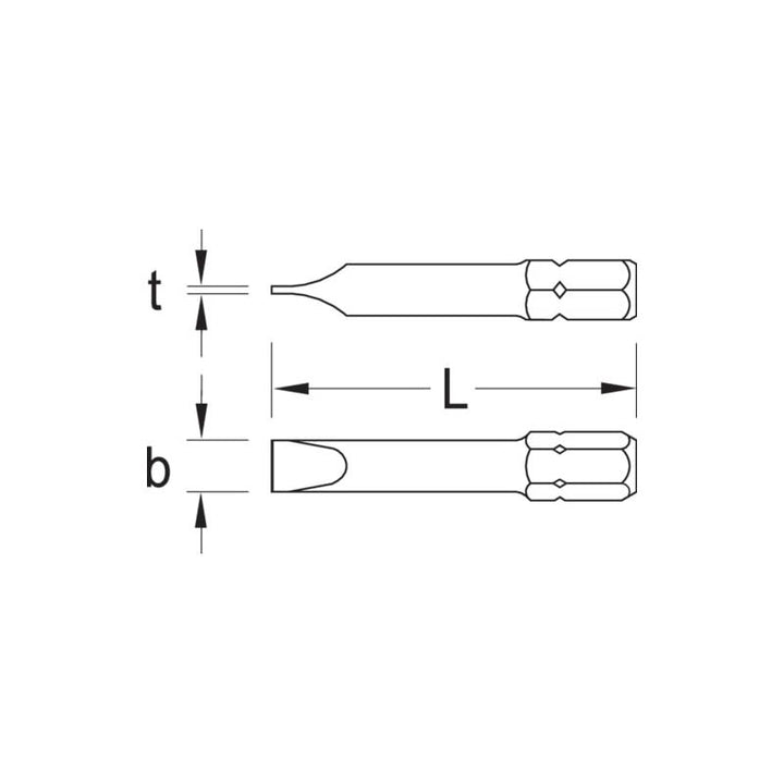 Gedore 6538020 Screwdriver Bit 1/4 Inch , Value Pack 10 - Pc , Slotted 7 mm
