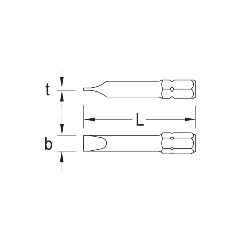 Gedore 6538100 Screwdriver bit 1/4 Inch , Value Pack 10 - pc , Slotted 8 mm