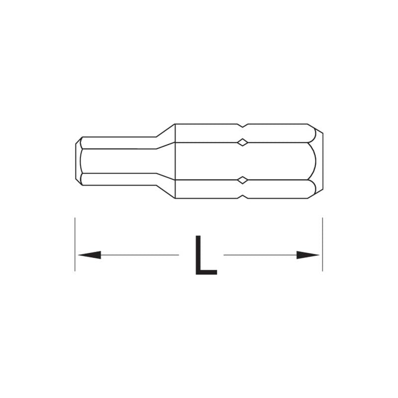 Gedore 6538880 Screwdriver Bit 1/4 , Value Pack 10 - Pc , Hex 2.5 mm