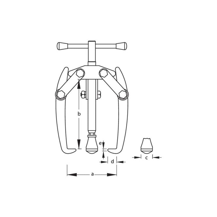 Gedore 8004650 Battery-Terminal Puller, 3-Arm Pattern 60x40 mm