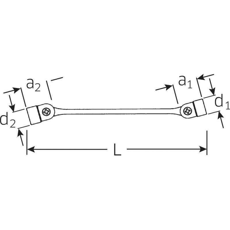 Stahlwille 43413638 29a Double ended flexi-joint Spanner, 5/8" x 11/16"