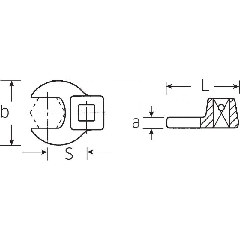 Stahlwille 01500024 CROW-FOOT spanners No. 540A-3/8" DRIVE Size 1/4" Inch