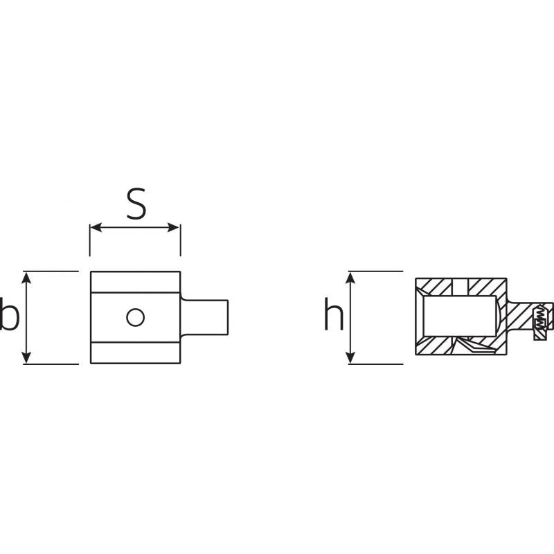 Stahlwille 58290040 Adaptor size of mount 14x18 mm inside square