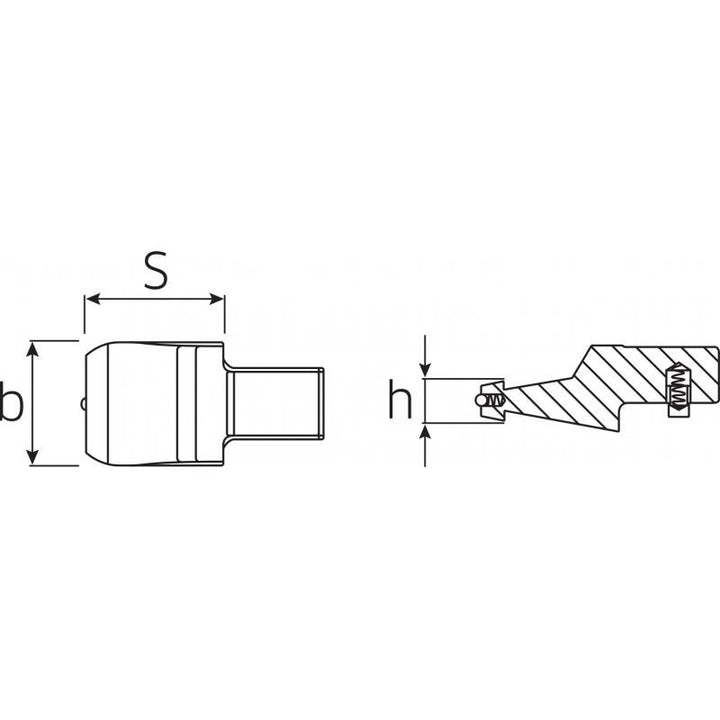 Stahlwille 58290042 7370/40-2 Adaptor, External drive 14x18 mm