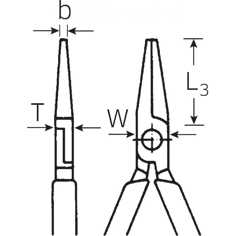 Stahlwille 65248160 6524 VDE round nose pliers, long, 160 mm