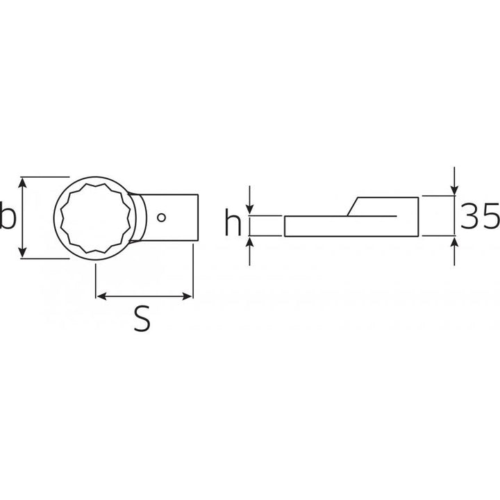 Stahlwille 58228024 732/80 Ring shell tool 24 mm, 24.5x28 mm