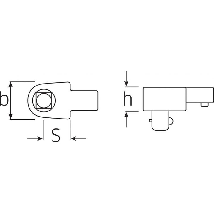 Stahlwille 58240004 734 1/4" Square drive insert tool, 9x12 mm