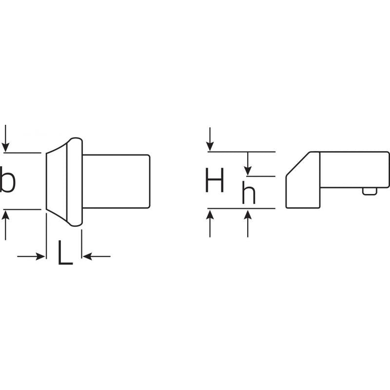 Stahlwille 58270100 737/100 Blank end insert tool, 22x28 mm