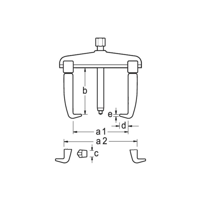 Gedore 1227459 1.07/2A-E Quick-Release Puller, 3-Arm Pattern 200x150 mm